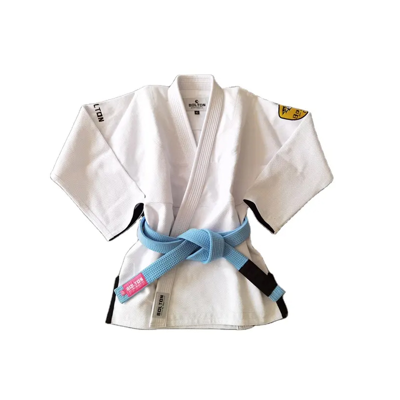 Χονδρική BJJ GIS Belt Προσαρμοσμένη 100% βαμβακερά πολεμικές τέχνες γκρι λευκό BJJ Belt